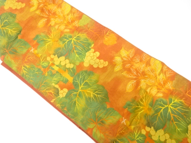 本場筑前博多　葡萄模様織り出し　名古屋帯